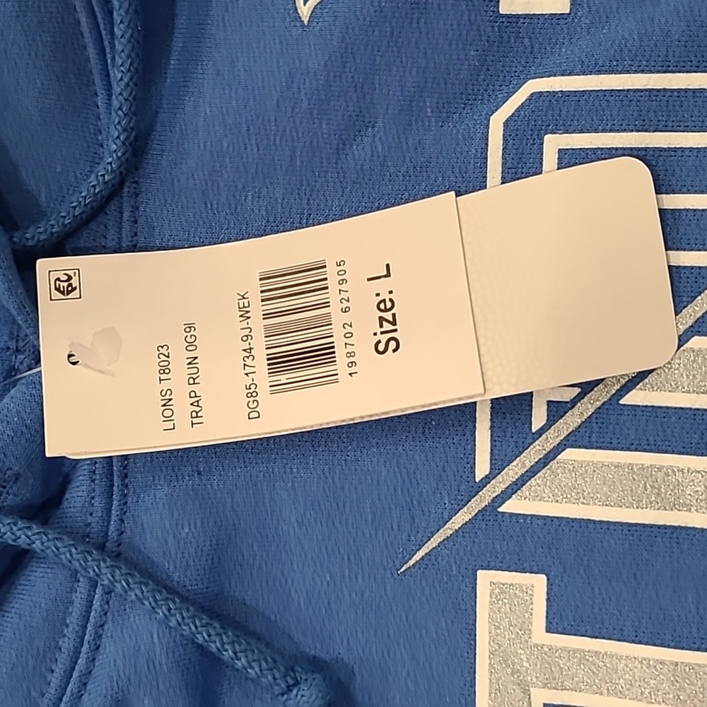 NFL Blue Detroit Lions Hoodie Size Large - Picture 3 of 4